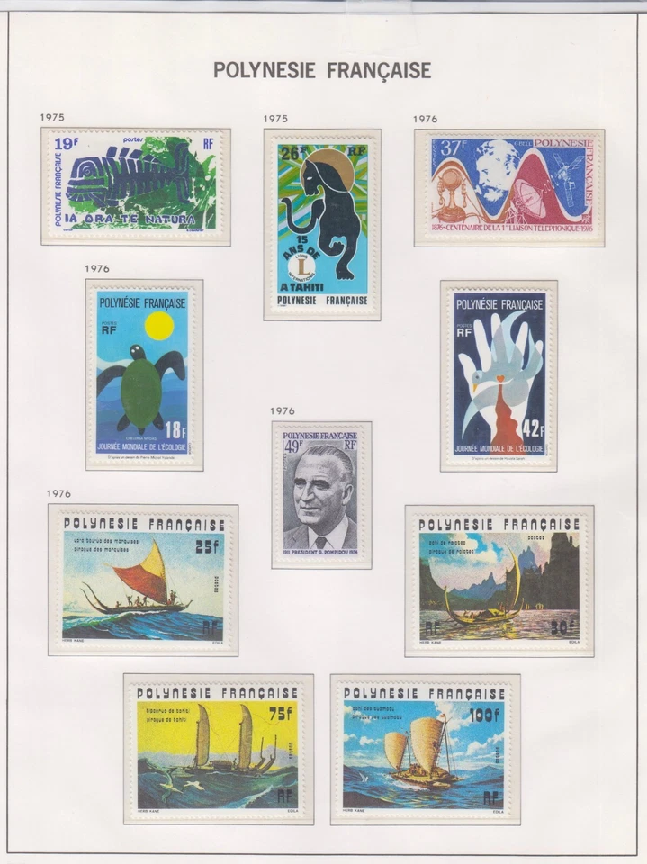 French Polynesia - 6 Complete Sets - 1975 - 1976 - Sc 285-287, 289-295, MNH - Image 1 of 1