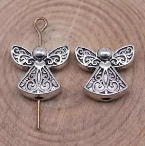 10 cuentas antiguas de plata ángel de 13x12 mm para joyería EF3830 - Imagen 1 de 2
