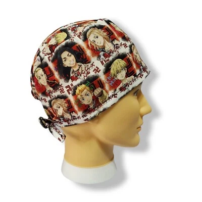 Vampire Tokyo guys short Surgical Scrub Hat Scrub Cap USA Made men anime - Image 1 of 3