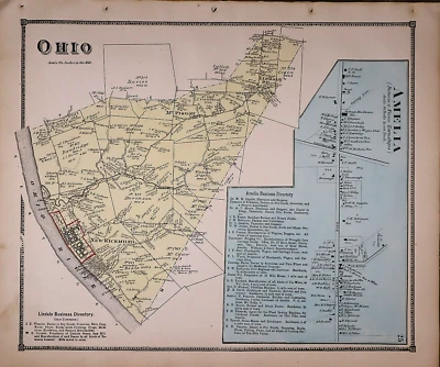 1870 Plat Map ~ OHIO - AMELIA TOWNSHIP, CLERMONT COUNTY, OHIO ~Free S&H - Image 1 of 4