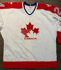 Vintage 1984 Team Canada #24 weiß Hockey CCM Trikot Gr. 50 Olympia TEAMAUSGABE neu ohne Etikett - Bild 1 von 15