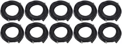 10 Rockville RDX5M50 50' 5-Pin Male-Female DMX Lighting Cables 100% Copper - Image 1 of 2