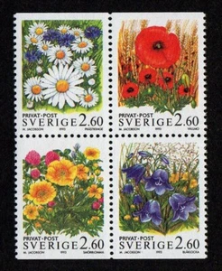 SWEDEN, SCOTT # 2013-2016, MNH BOOKLET BLOCK PANE - FLOWERS & PLANTS YEAR 1993 - Picture 1 of 1