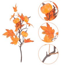  Faux Pumpkin Branch Maple Leaf Autumn Leaves Realistic Bouquet Office Household