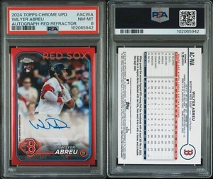 Wilyer Abreu 2024 Topps Chrome Upd Rookie Autograph True Red Refractor /5 PSA 8 - Picture 1 of 3