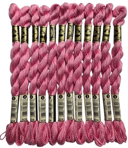 DMC Cotton Perle #3 Lot of 12 Pink Hyacinth #604 Embroidery Floss Thread - Picture 1 of 2