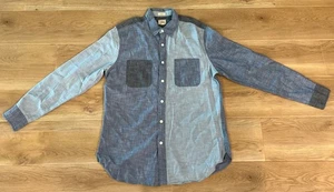 J. Crew Mens Button Down Shirt MEDIUM Long Sleeved Classic Fit Cotton Denim - Picture 1 of 5