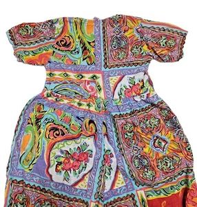 Vintage 80er Sita Jumpsuit Damen M Maximalist Dopamin Boho Hippie Strampler weites Bein - Bild 1 von 17