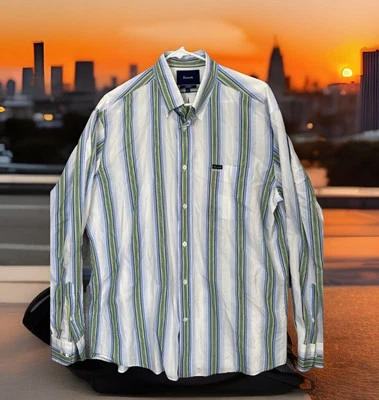 🔥 Faconnable Франция • в полоску длинным рукавом рубашка на пуговицах • Мужская размер L - Изображение 1 из 4