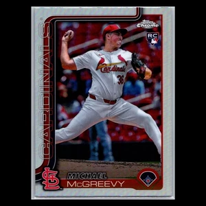 2025 Topps Chrome - #29 Michael McGreevy RC Refractor - St. Louis Cardinals - Picture 1 of 2