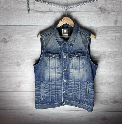 VINTAGE MEN Denim vest G-STAR RAW SIZE XL Y2K - Image 1 of 4