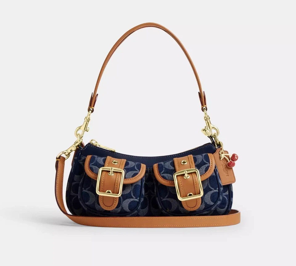 Coach Ashton Baguette Bag In Signature Denim CY700 Limited