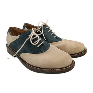 Zapatos Oxford Johnston & Murphy para hombre talla 8,5 gris medio azul marino Saddlebuck - Imagen 1 de 10
