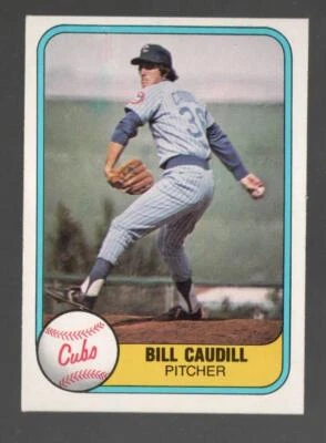 1981 Fleer Bill Caudill Chicago Cubs #306 Near Mint or Better - Image 1 of 2