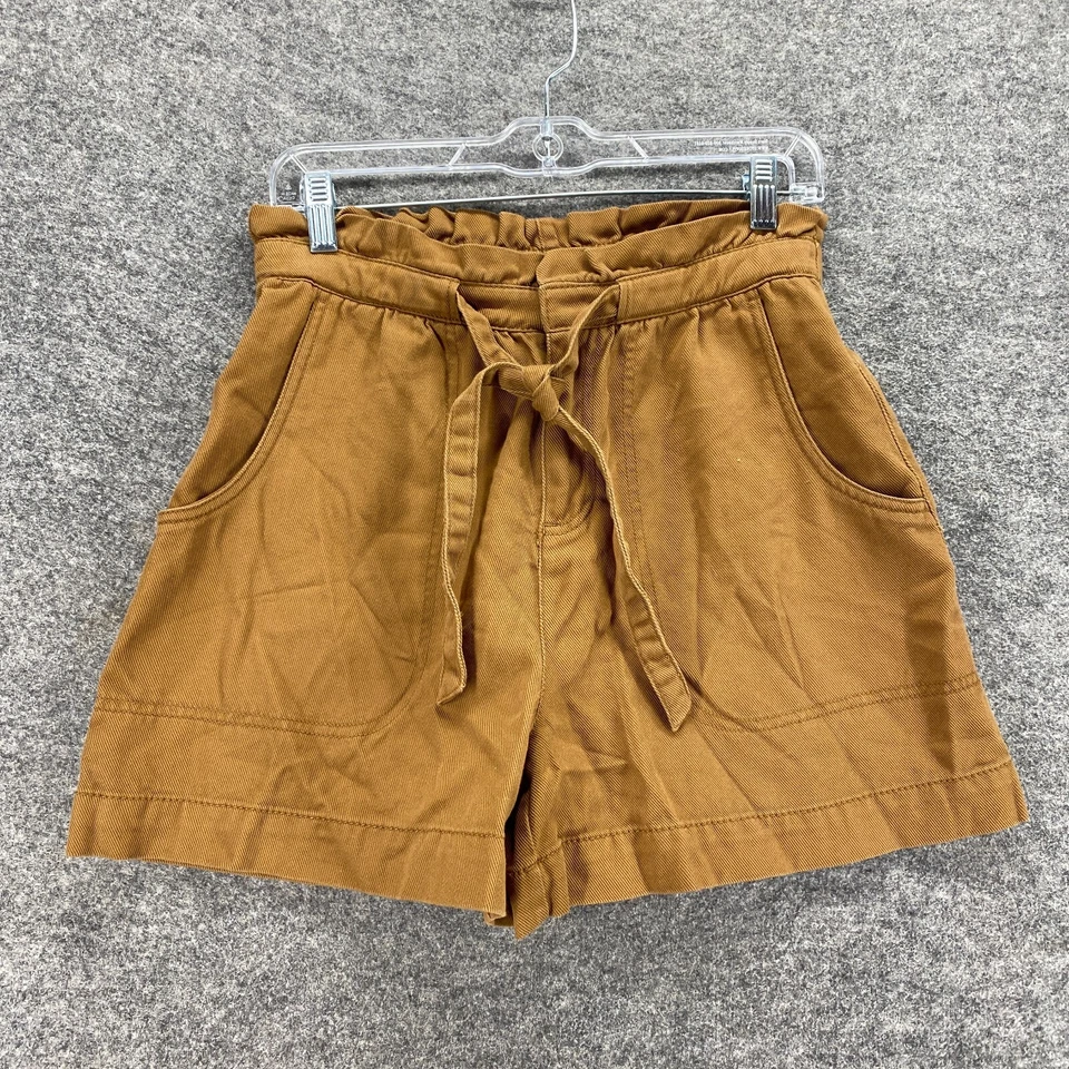 Pantalones Cortos Antiguos Azul Marino Para Mujer S Pequeños Marrón Alto Chino Cinturón Algodón Bolsillos Informales Foto 1 de 4