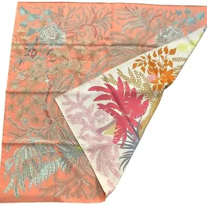 NWOT 2023Hermes double face square silk scarf pink blue purple green orange 90 - Picture 1 of 4