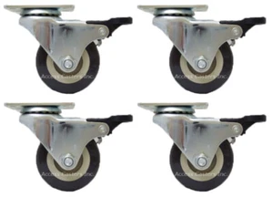 2D8PPBSET 4er Set, 2" Lenkrolle, Tech Lock, Poly-Rad, 80 Pfund Kappe - Bild 1 von 2