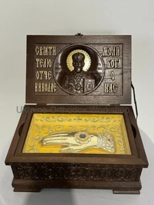 Wooden Ark with Icon of St. Nicholas (without a hand) 12.59" - Picture 1 of 13