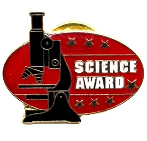 Science Award Lapel Hat Pin Microscope 1" Pinback (HTF) (B38) - Picture 1 of 2