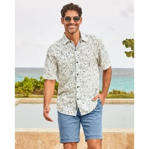 $128 Tommy Bahama Mojito Bay Sippin' Soiree IslandZone Short-Sleeve | Wht | XL - Picture 1 of 15