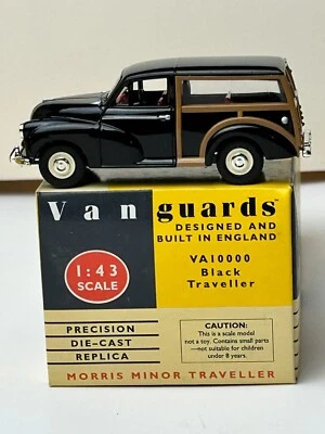 Morris Minor Traveller diecast escala 1:43 Vanguards, negro Foto 1 de 4