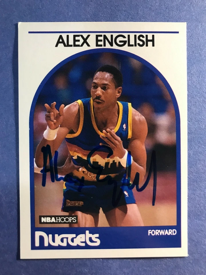 SIGNED ALEX ENGLISH 1989 NBA HOOPS AUTOGRAPHED BASKETBALL - HOF - NUGGETS - Image 1 of 3