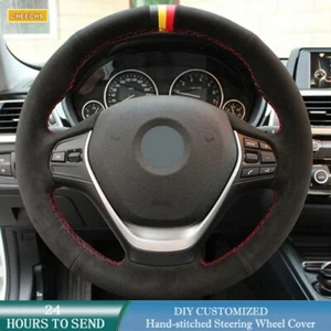 Hand Sewing Car Steering Wheel Cover Black Suede Wrap For BMW F20 F21 - Bild 1 von 8
