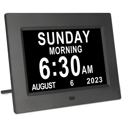TSITSC 7 Inch Digital Day of The Week Clock Extra Large Non-Abbreviated Demen...