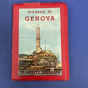 Genova 20 Vedute Colorate Vintage 1940s Fold Out Pictorial Souvenir Lithographs - Picture 1 of 7