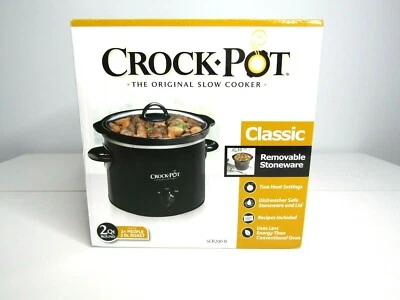Crock-Pot 2-QT Round Manual Slow Cooker Black SCR200-B Classic Dishwasher Safe  - Image 1 of 4