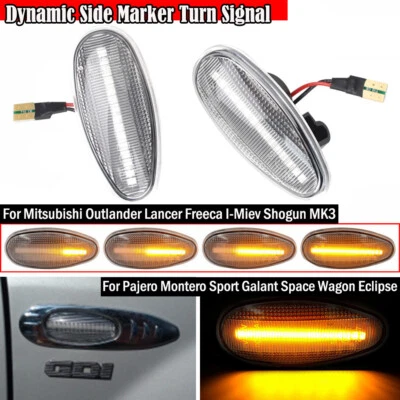 Luz de señalización lateral dinámica LED transparente para Mitsubishi Eclipse 1995 1996 1997-1999 Foto 1 de 4