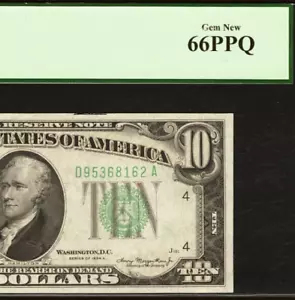 1934A $10 Federal Reserve Note PCGS 66PPQ - Gem Cleveland District - Fr 2006-D - Picture 1 of 3