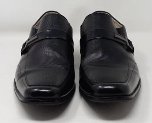 Stacy Adams Mens Black Leather Slip On Dress Shoes 24692-001 Size 10.5 M - Picture 1 of 13