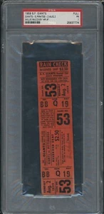 1959 AUG 2 SAN FRAN GIANTS WILLIE MCCOVEY 1ST HR #1 FULL TICKET STUB PSA POP 2 - Picture 1 of 2