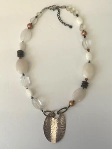 Silpada Sterling Silver Pendant Shell Brass Coco Bead Mother Of Pearl Necklace - Picture 1 of 3