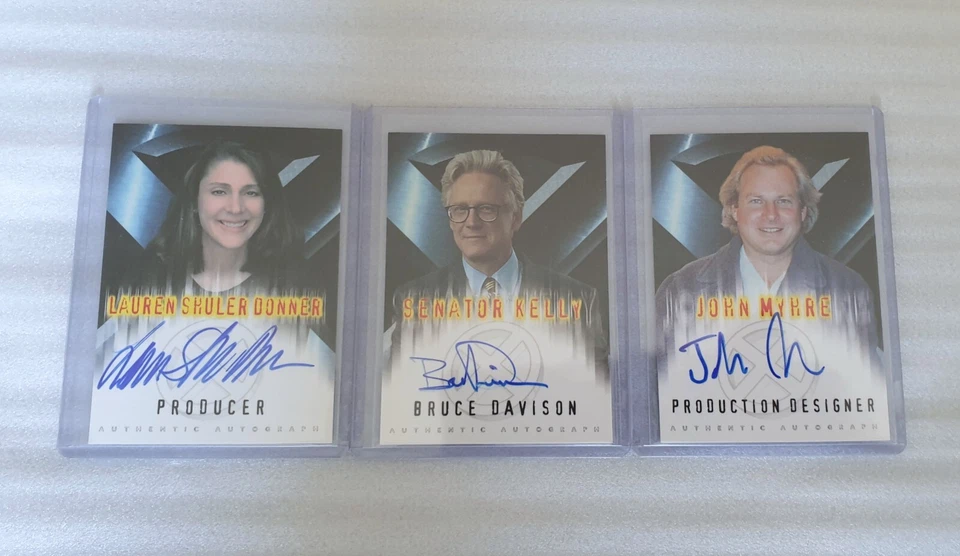 X-MEN THE MOVIE TOPPS AUTOGRAPH CARDS LOT - DONNER, KELLY, MYHRE (2000) - Image 1 of 2