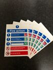 Fire Action Notice Signs 15 x 21 cm Pack of 6 Compliant with Current Legislation