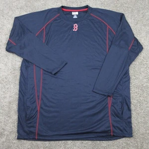 Boston Red Sox Shirt Mens 3XLT Blue Cage Warmup Pullover Crewneck Sweater MLB - Picture 1 of 12
