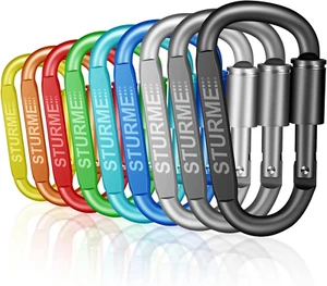 Carabiner Clip Aluminum D-Ring Locking Durable Strong and Light Large Carabiners - Picture 1 of 8