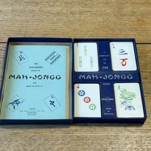 MAH-JONGG MAH-JONG SET OF 144 CARDS CHAD VALLEY IN BOX WITH INSTRUCTIONS - Picture 1 of 11