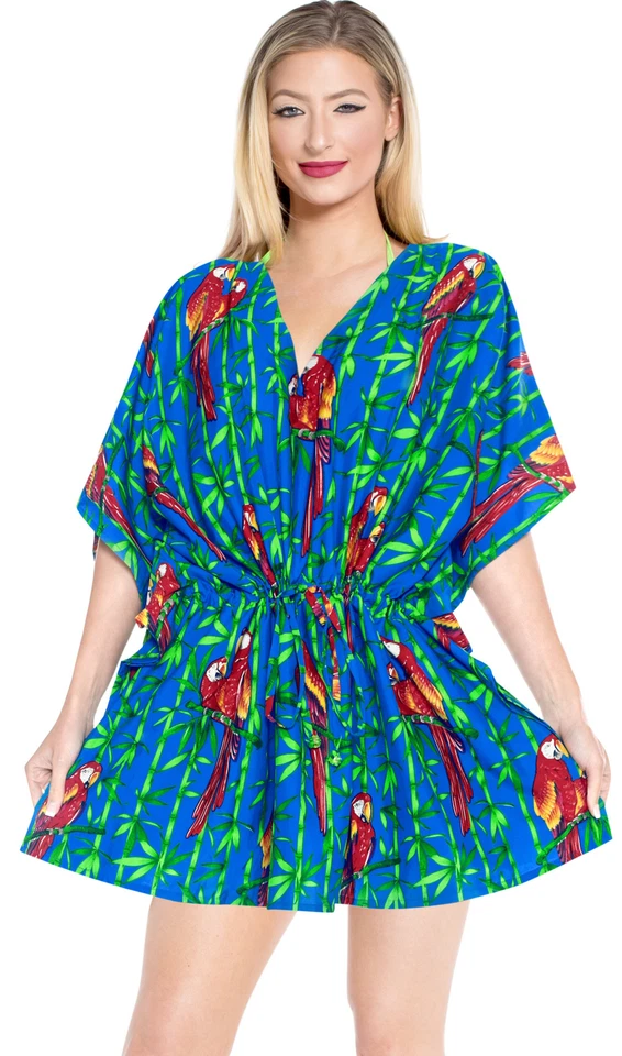 LA LEELA Women's Plus Size Swimwear Swimsuit Cover-Ups Dress US 16-28W Blue_O226 - Image 1 of 3