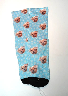 KINDAPET Ankle Socks Blue, Doggie, Snow Flakes Size M (7-8)  Gift, Novelty, Cute - Image 1 of 4