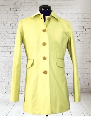 Abrigo Ann Taylor Chartreuse Botón Delantero Largo 3/4 Talla Pequeña Mediana Primavera Foto 1 de 4