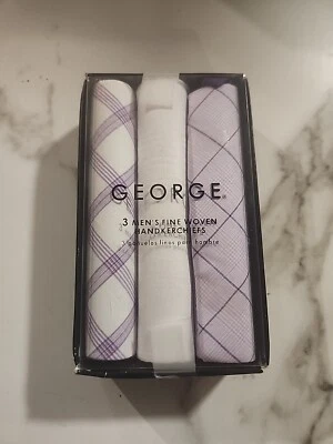NUEVO EN CAJA 3 Pañuelos Hombre Tejidos Finos George 100% Algodón  Foto 1 de 4