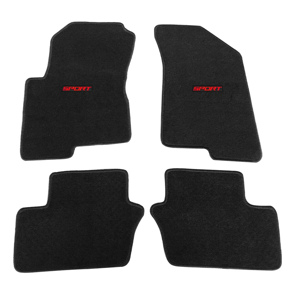 For 07-12 Dodge Caliber 4Dr Nylon Black Floor Mats Carpets Front Rear Red Sport Foto 1 de 1