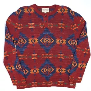 Denim & Supply Navajo Henley Grande Tejido Azteca Nativo Suroeste Ralph Lauren - Imagen 1 de 20