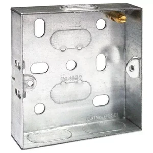 METAL BACK BOX Flush SINGLE Gang Switch Socket 16mm x 10 - Picture 1 of 1