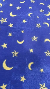 Sewing Fabric Material Blue Moon & Stars 6 1/2 yds x 45" Cotton/Blend - Picture 1 of 2