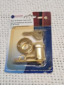 Cerradura de leva para puerta y cajón herrajes de nogal nuevo, latón pulido, - Imagen 1 de 3