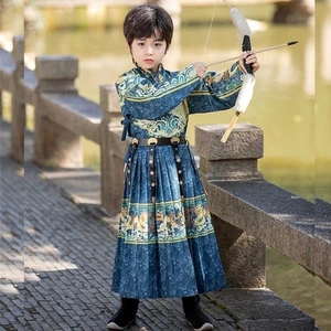 Costume Hanfu Antico Ragazzo Cina Dinastia Ming Cosplay Retrò - Foto 1 di 10